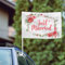 2pcs Drapeau pour voiture imprimé Just married Fleur Rose pour Mariage，47x30cm
