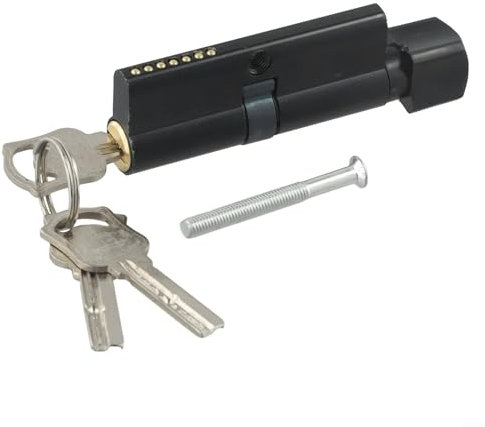 Secure Home Security Schließzylinder, einfache Installation, Daumenknauf-Option (schwarz)