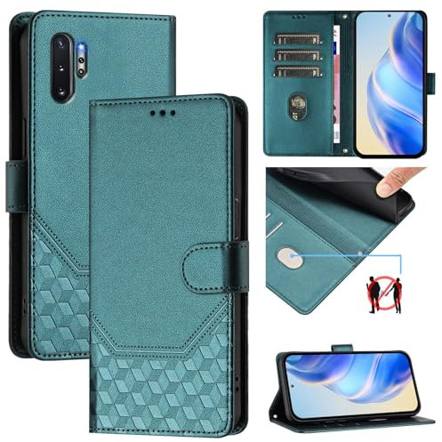 Galafu Hülle für Samsung Galaxy Note 10 Plus Hülle, PU Leder Handyhülle mit RFID Schutz, Tasche Magnet Schutzhülle mit Standfunktion für Samsung Note 10 Plus, Grün