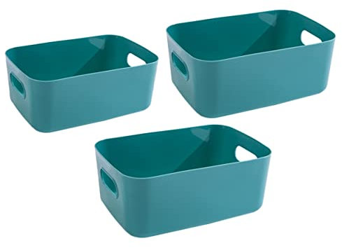 IMIKEYA 1juego Cajas De Almacenamiento De Plástico Cestas Organizadoras Para y Recipientes Para Ropa y Cosméticos Verde