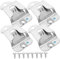 Generic 4pcs Microphone Hook Tape Measure Holder Car Hooks Lavalier Phone Holder Binder Clothes Rack Car Holder for Cell Phone Radio Mic Car Holder Mic Boom Pole Kit Stainless Steel Silver