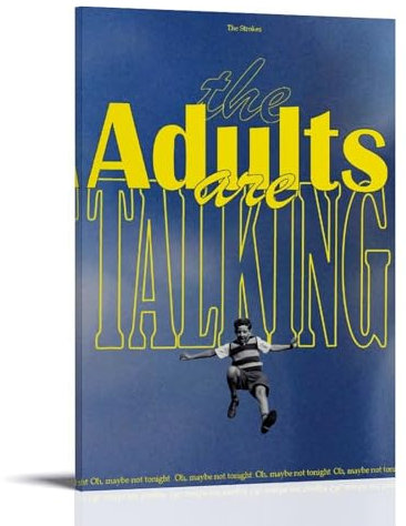 HUERIER The Adults Are Talking Poster für Zimmer, ästhetische Leinwand, Wandkunst, Dekor, Raumleinwand, künstlerisches Schlafzimmer-Poster, 60 x 90 cm, Rahmenstil