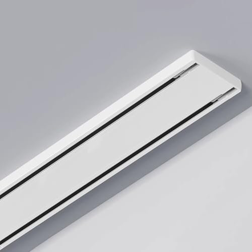 ZBORAVPIX Binario per Porte scorrevoli, Binario for Tenda a Doppio Binario con Montaggio a soffitto Regolabile in Lega di Alluminio, Diverse Misure(3.9m/12.8ft)