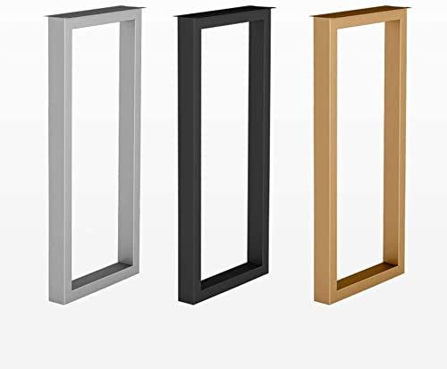 Table de bar rectangulaire moderne avec pieds en métal, hauteur 100 cm, 50 x 100 cm, noir, design robuste, base de table de salle à manger, pieds de protection, 1 pièce