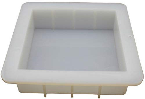 Molde cuadrado de silicona de 6 pulgadas para hacer jabón, capacidad de 1100 ml, moldes de jabón de silicona