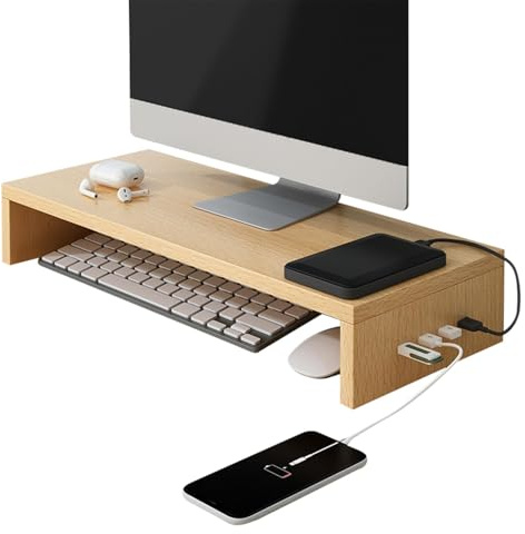 Dual Monitor USB Stand with 4Port USB Hub Perfect for Gaming Office Home Studio Keyboard Printer AccessoriesEnhanced Productivity and Organization