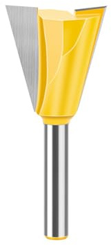 Unifizz Straight Cut Router Bit Milling Cutter Cutting Dovetail Bit 1/4 Inch Shank,1 Cut Diameter Wood Cutting Trimming Cutter Double Flute Straight Grooving Bits for Woodworking Dovetail Bit