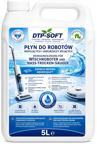 Bodenreiniger für Wischroboter 5L Konzentrat - Reinigungsmittel für Saugroboter mit Wischfunktion - Universalreiniger Meeresduft, streifenfrei für Laminat Vinyl Fliesen PVC
