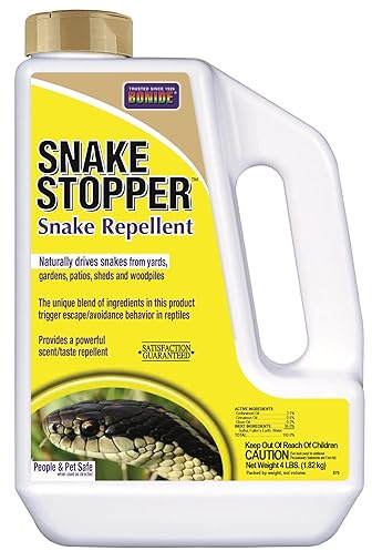 Bonide Snake Stopper Snake Repellent, 4 lb. Ready-to-Use Granules for Outdoor Pest Control, People & Pet Safe
