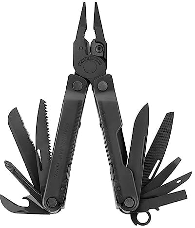 LEATHERMAN Rebar - Attrezzo Multifunzione Tascabile e Compatto con 17 Strumenti Pratici per Fai da Te, Outdoor e Campeggio - Nero