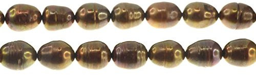 Creative-Beads Süsswasserperle Strang ca.40cm rice 9-10mm cappucino, zum selber machen von Schmuck, Deko und basteln