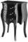 Casa Padrino Barock Luxus Kommode Klavierlack Schwarz B 52 x T 34 x H 72 cm mit Marmorplatte