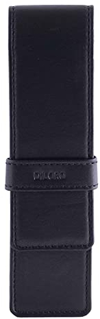 DiLoro Schreibgeräte-Etui Leder Etui Pen Case Executive Füllfederhalter Stylus in Schwarz für 2 Stifte 1623-RBK