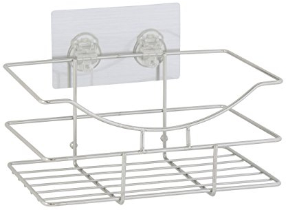 axentia Étagère Murale Nice en Acier Inoxydable argenté - Accessoires de Salle de Bain avec Autocollants de Fixation - Charge maximale : env. 6 kg - 15 x 10,5 x 23,5 cm