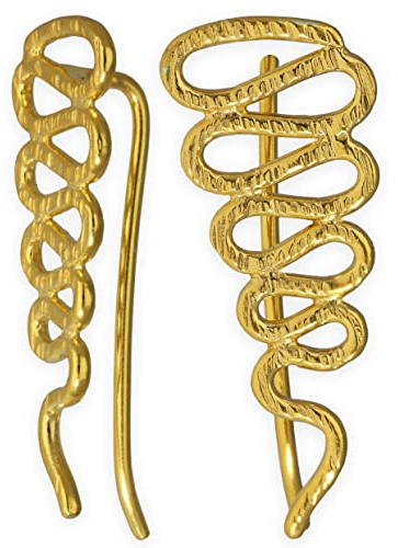 Handmade geschenk für sie Gold Sterlingsilber Schlange Ohr Manschetten, minimal Ohrring Manschetten, Ohr Kletterer hypoallergen, Schlangenohrringe, ear cuff, Manschetten