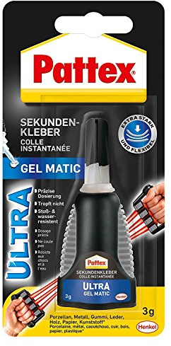 Pattex ULTRA GEL MATIC Sekundenkleber, 3 g, Dosierspender mit feiner Spitze (4er Pack)
