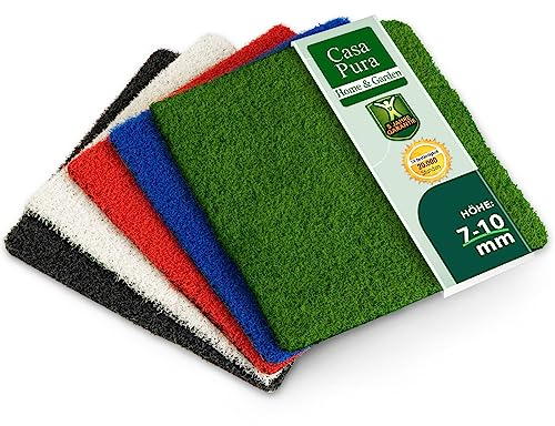 casa pura Kunstrasen Balkon Rassenteppich Outdoor Meterware 2 x 2,5 m = 5m² UV beständig, wasserdurchlässig Balkonrasen wetterfest für Garten, Terrasse, Kunstrasenteppich, Rollrasen Grün -10mm Spring