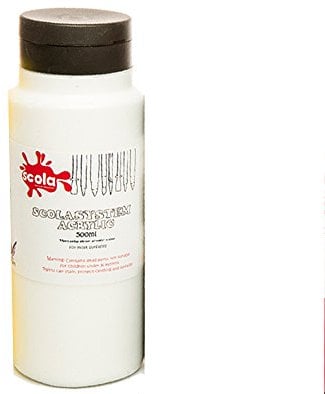 scola 500ml System Titanium White Pure Acrylic Artist Paint