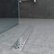AICA Duschrinne Edelstahl 80 cm, Duschablauf, Bodenablauf Komplettset extra flach, Ablaufrinne mit Siphon, Geruchsstop und Haarsieb - Tropfen