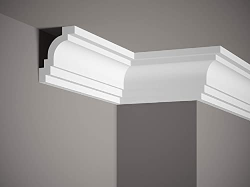 MARDOM DECOR MDB142 Ceiling Moulding I Polyurethane Stucco Moulding | Ceiling Trim | 240 cm x 9.8 cm x 8 cm
