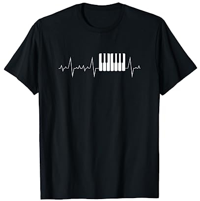 Herzschlag, Herzfrequenz, Herzlinie Klavier-Spieler Shirt T-Shirt