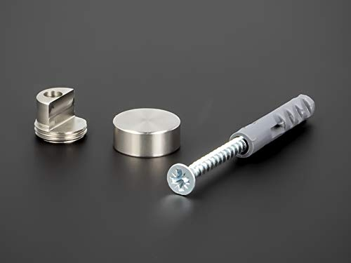 GRAZDesign Klemmhalter für Spritzschutz aus Edelstahl im 4er Set - Abstandshalter für Küchenrückwand für Glasplatten, Spiegel, Wandbilder