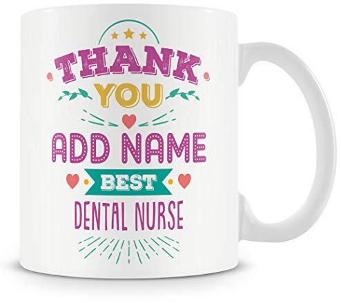 MUGGZ Dental Nurse Mug - Personalised Thank You Gift - Customise with Name - Pink