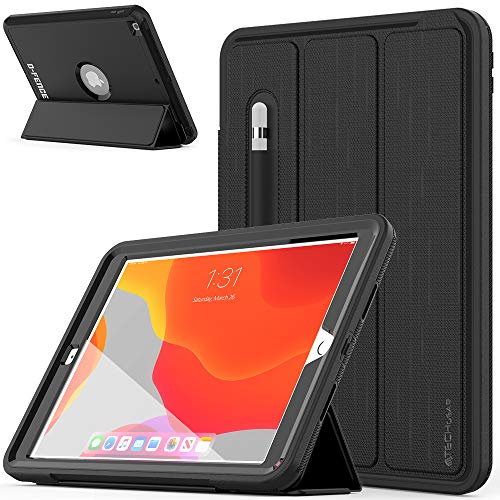 TECHGEAR D-Fence Funda Compatible con iPad 10.2 [9a / 8a / 7a generación] 2021/2020/2019, Funda Protectora Delgada Resistente al Impacto iPad 9/8/7, Niños Escuelas Constructores Trabajadores (Negro)