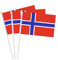 Norwegische Flagge, Norwegische Flagge, kleine Mini-Handflaggen auf Stab, ideal für Party-Paraden, Sportveranstaltungen, patriotische Festival-Dekorationen