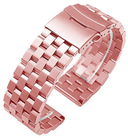 Kai Tian Prämie 20mm Roségold Edelstahl Uhrenarmband für Kompatibel Samsung Galaxy Watch 4/6 Classic Armband 46mm 47mm 42mm 43mm,Watch 4/5/6 40mm 44mm,Active 2 Armband Metall Frauen Männer,