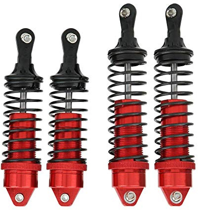 VGEBY RC Auto Stoßdämpfer 4 Stück Stoßdämpfer vorne/hinten Stoßdämpfer geeignet für Auto 1/10 Traxxas Slash RC (Rot)