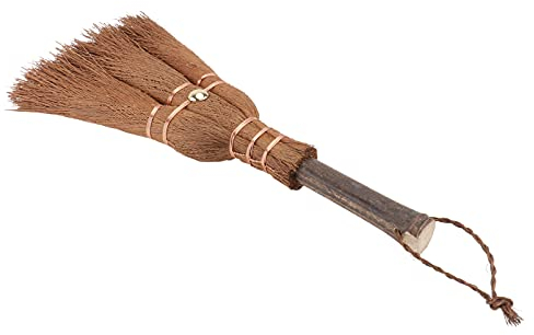 YARNOW Escoba de paja para arroz, hecha a mano, de bambú natural, para la limpieza, herramienta para el hogar, la oficina, el té, ceremonia, etc.