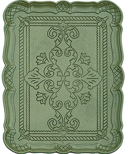 WAYUTO Serving Tray Vintage Platter for Tea Coffee Bar Rustic Decorative Plates for Party Breakfast Bed Lunch Dinner Fruit Dessert Appetizers Patio Coffee Table Vintage Green