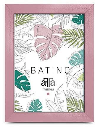 aFFa frames, Batino, Cadre photo en bois, Light, Rectangle, avec vitre acrylique, dos HDF, Pink, 18x24 cm