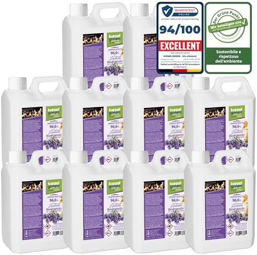 KieselGreen Bioethanol 50 Liter mit Duft für Ethanol-Kamin, viele Sorten - Bio Ethanol als Raumduft in vielen Duftnoten - Parfüm für Bio Ethanol Kamin Indoor oder Bioethanol Tischfeuer