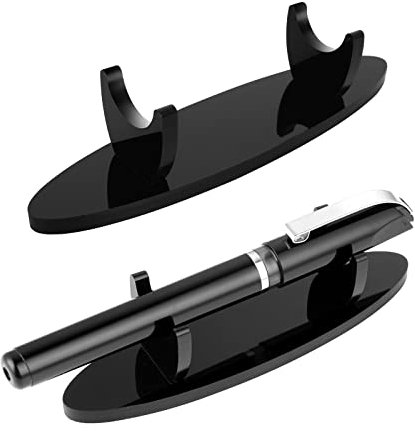 Grevosea 2 Pieces Acrylic Pen Holder Display Stand, Makeup Brush Rack Pencil Display Holder Fountain Pen Ballpoint Pen Display Rack Paintbrush Drying Rack for Home School Office Mall (Black)