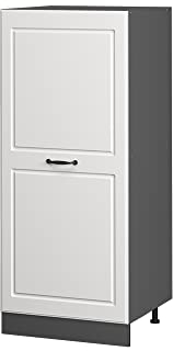 Vicco Hochschrank R-Line, Küchenkommode, Weiß Landhaus/Anthrazit, 60 cm