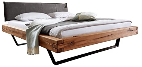 Main Möbel Doppelbett Bett Amelia Massivholz Wildeiche Eiche massiv Holz geölt Schlafzimmer Komforthöhe 200 x 200 cm