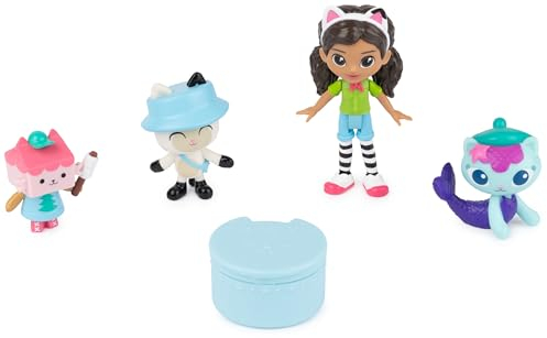DreamWorks Gabby’s Dollhouse, Campfire Gift Pack with Gabby Girl, Pandy Paws, Baby Box and MerCat Toy Figures, Collectible Kids’ Toys for Girls and Boys 3+