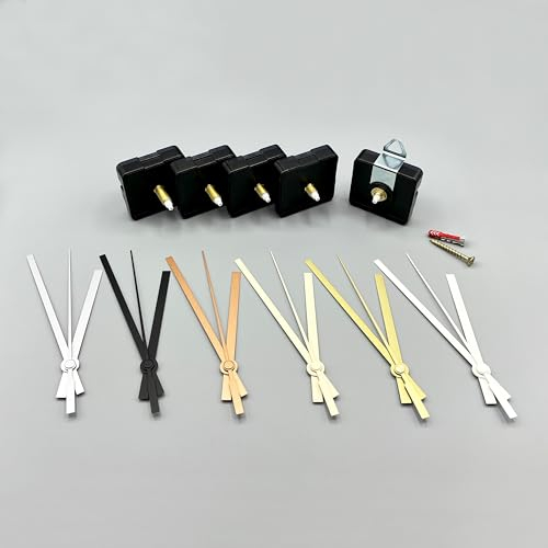 Klokkz Quarzuhrwerk und Uhrzeiger - lautloses Uhrwerk - 12mm, 15mm, 18mm, 22mm (Uhrwerk 15mm mit Zeiger Silber)