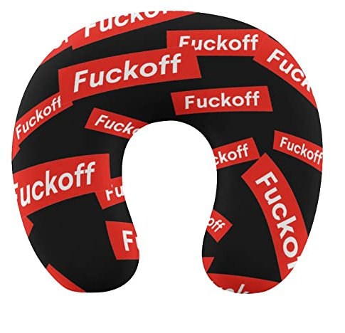DJNGN FCK Off Pillow Nackenkissen aus Memory-Schaum, Reise-Nackenkissen in U-Form, zur Unterstützung von Kopf und Nacken