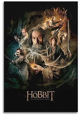 VZRSQZK Filmposter Der Rauchdrache von Gandalf The Hobbit, dekoratives Gemälde, Leinwand-Wandposter und Kunstdruck, modernes Familienschlafzimmer-Dekor-Poster, 30 x 45 cm