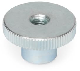 Ganter Normelemente | Dado zigrinato alto – DIN 466-M6 | Filettatura: M6 | Acciaio zincato blu | 5 pezzi