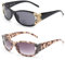 JM 2 Pack Sonnenbrille mit Sehstärke für Damen, Mode Lesesonnenbrille Schmetterling Lesebrille UV400 Schutz Schwarz & Graue Schildkröte +2.0