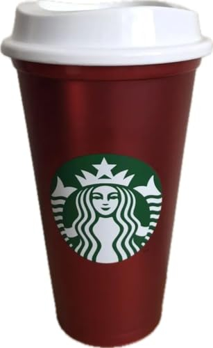 STARBUCKS Holliday ST0001 - Vaso de viaje reutilizable rojo metálico 2023 (Grande 16 onzas)