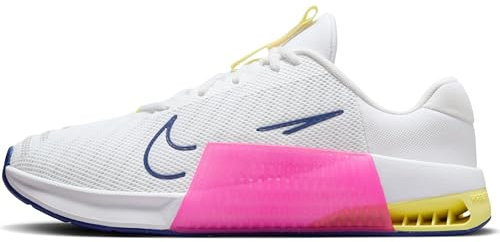 Nike Herren Metcon 9 Sneaker, White/White-Deep Royal Blue-Fierce Pink, 45 EU