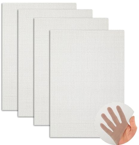 HUAREW 4 Pezzi Rete Maglia Fine Ferro Rete Metallica, Rete Acciaio Rigida di Inox 304 per Insetti Roditori Filtro Cucina Bagno Prevenire Topi - 210 x 300 mm