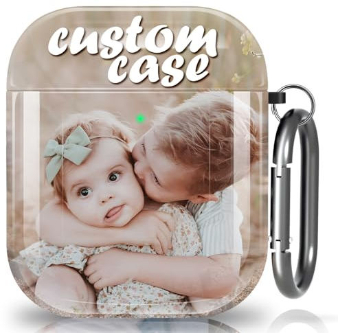 Sangkoo Personalisierte AirPod Hülle mit Foto, Benutzerdefinierte Hülle Kompatibel mit Airpod 2nd/1st Generation Hülle, Design Ihr Foto Text Name AirPod Case Personalisierte Geschenk