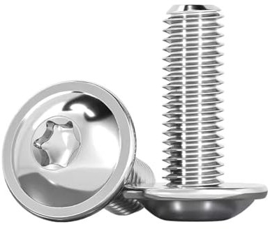 Drenky Vis à Tête Plate Avec Collerette 20 Pièces, M5x20mm Vis Torx Inox A2 V2A Vis à Tête Bombée Norme ISO 7380-2 Vis à Collerette Vis à Filetage Complet