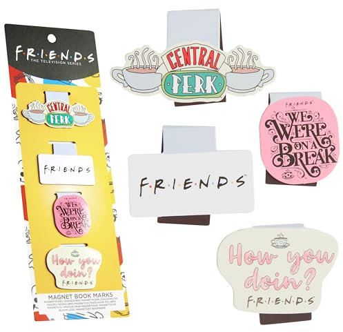 FRIENDS magnetische Lesezeichen Set mit 4 Clips - Geschenke für sie (Multipack, 4 Stück)